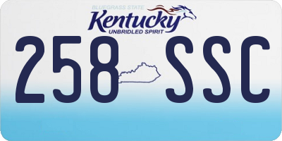KY license plate 258SSC