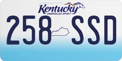KY license plate 258SSD