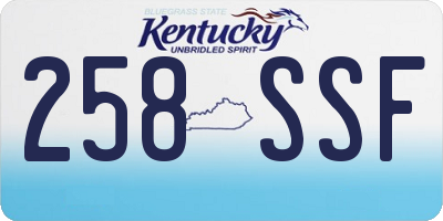 KY license plate 258SSF