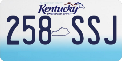 KY license plate 258SSJ