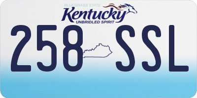 KY license plate 258SSL