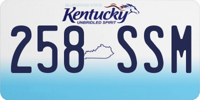 KY license plate 258SSM