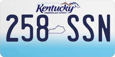 KY license plate 258SSN