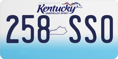 KY license plate 258SSO
