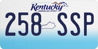 KY license plate 258SSP