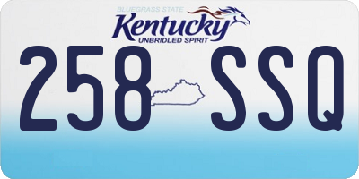 KY license plate 258SSQ