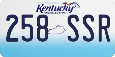 KY license plate 258SSR