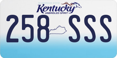 KY license plate 258SSS