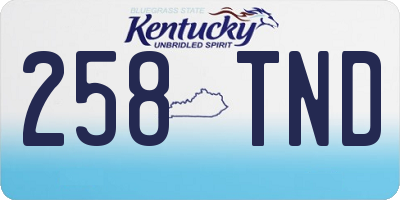 KY license plate 258TND