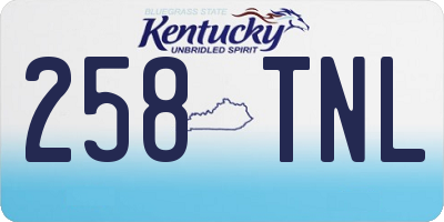KY license plate 258TNL