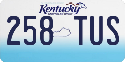 KY license plate 258TUS