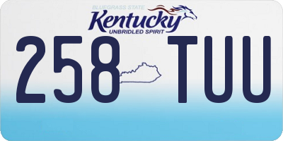 KY license plate 258TUU