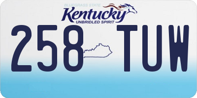 KY license plate 258TUW