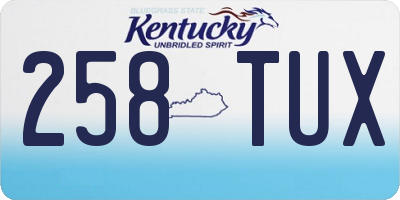 KY license plate 258TUX