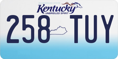 KY license plate 258TUY