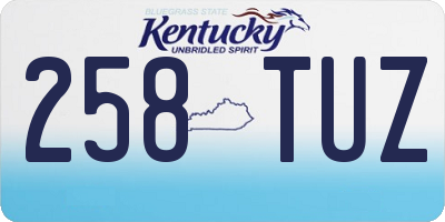 KY license plate 258TUZ