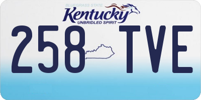KY license plate 258TVE