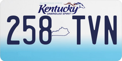KY license plate 258TVN
