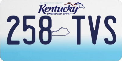 KY license plate 258TVS