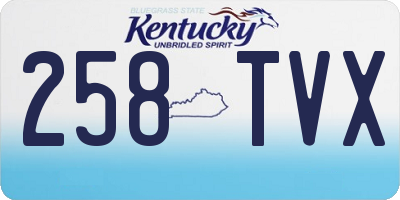 KY license plate 258TVX