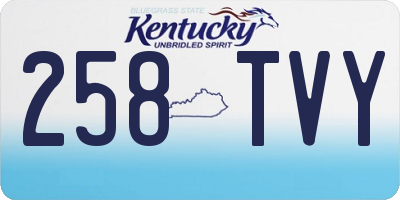 KY license plate 258TVY