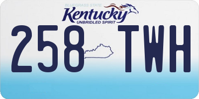 KY license plate 258TWH