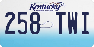 KY license plate 258TWI