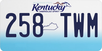 KY license plate 258TWM