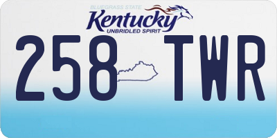 KY license plate 258TWR