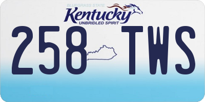 KY license plate 258TWS