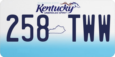 KY license plate 258TWW