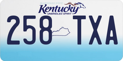 KY license plate 258TXA