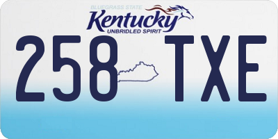 KY license plate 258TXE