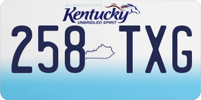 KY license plate 258TXG