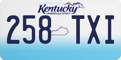 KY license plate 258TXI