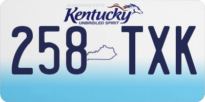 KY license plate 258TXK