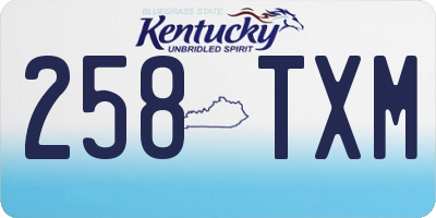 KY license plate 258TXM