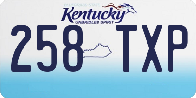KY license plate 258TXP