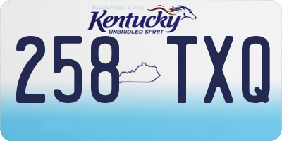 KY license plate 258TXQ