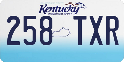 KY license plate 258TXR