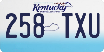 KY license plate 258TXU