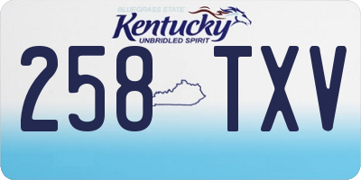 KY license plate 258TXV