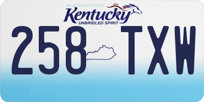 KY license plate 258TXW