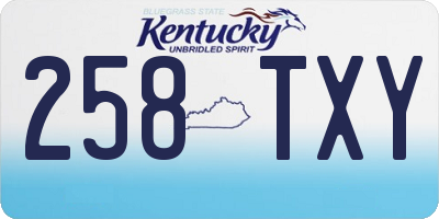 KY license plate 258TXY