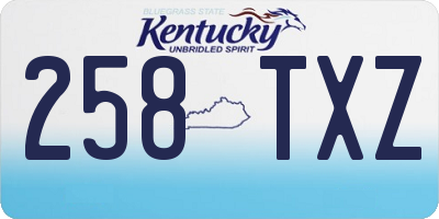 KY license plate 258TXZ