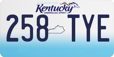 KY license plate 258TYE