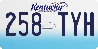 KY license plate 258TYH