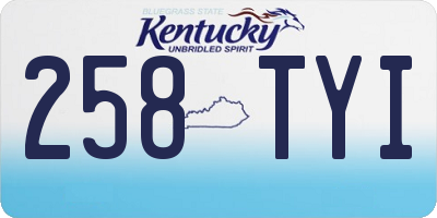 KY license plate 258TYI