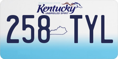KY license plate 258TYL