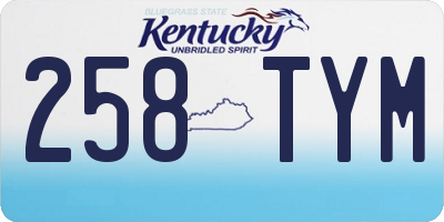 KY license plate 258TYM